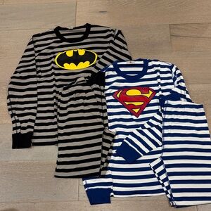 Hanna Andersson - Superhero Adult Men size L - 2 Pajama Sets - Batman + Superman